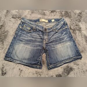 BKE STELLA BERMUDA SHORTS Size 27 Denim THICK STITCH  Light Wash